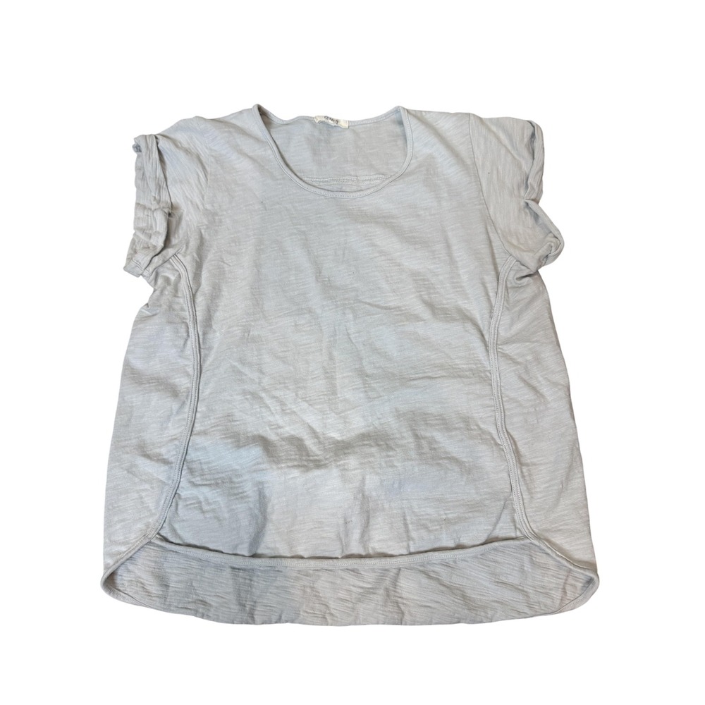 Leallo Shirt Womens Medium Light Gray Short Sleeve Scoop Neck Casual Top